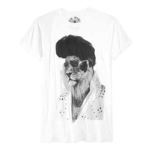 Social Republic Mens Elvis Graphic T-Shirt, White, NWT